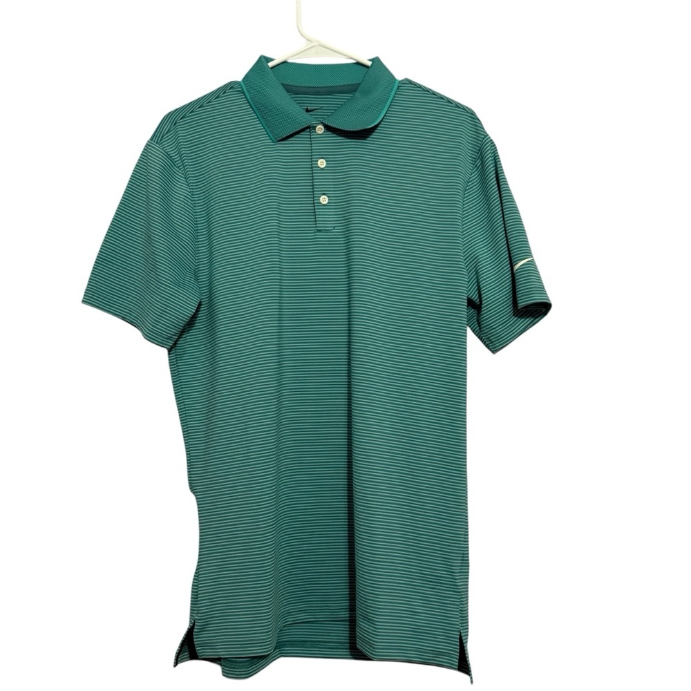 Nike Golf Dri-FIT performance polo golf shirt Men’s size Small Green Stripes